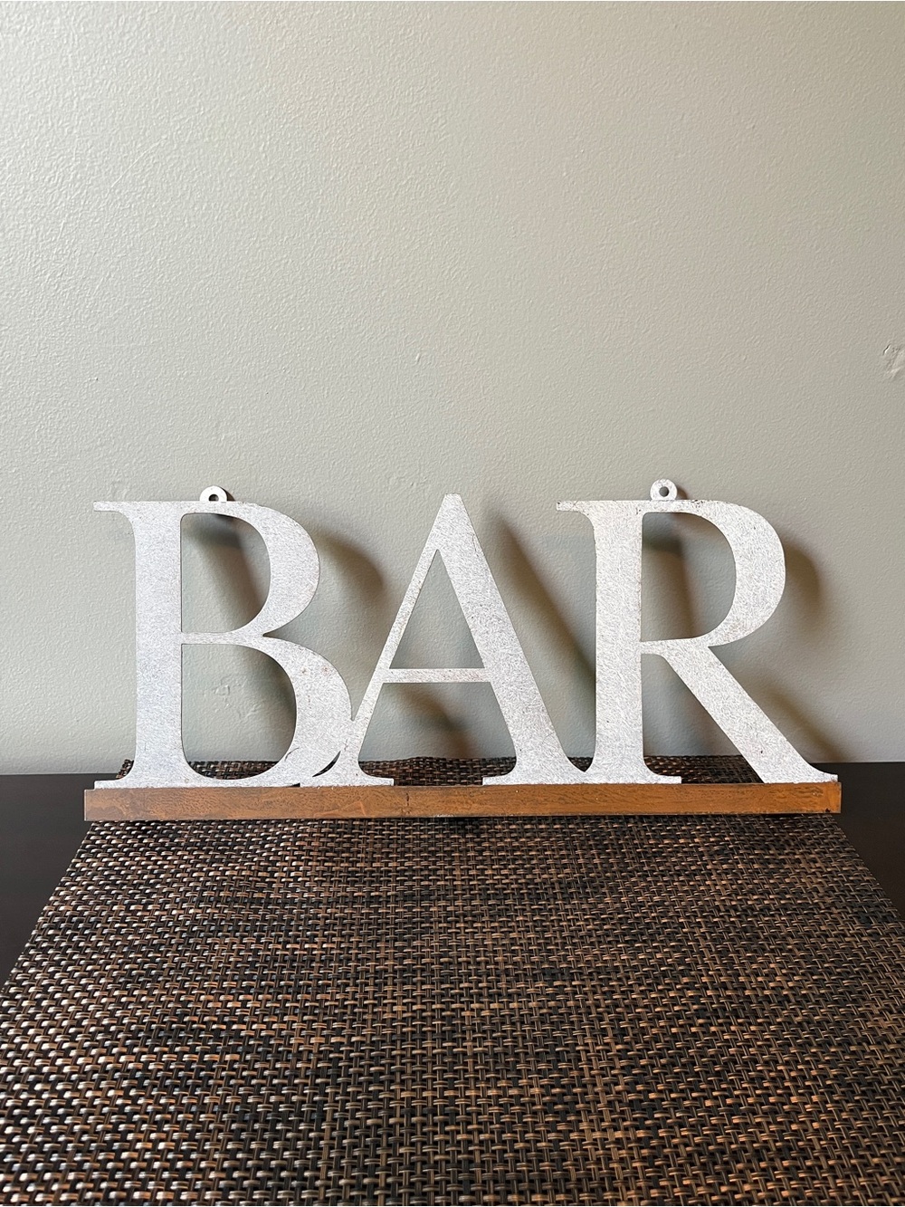 BAR Metal Sign Decorative Rustic Cottagecore Word Art Wall Decor